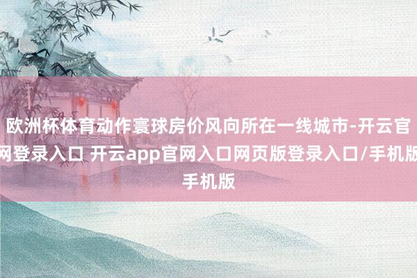 欧洲杯体育动作寰球房价风向所在一线城市-开云官网登录入口 开云app官网入口网页版登录入口/手机版