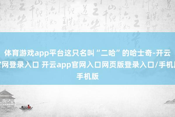体育游戏app平台这只名叫“二哈”的哈士奇-开云官网登录入口 开云app官网入口网页版登录入口/手机版