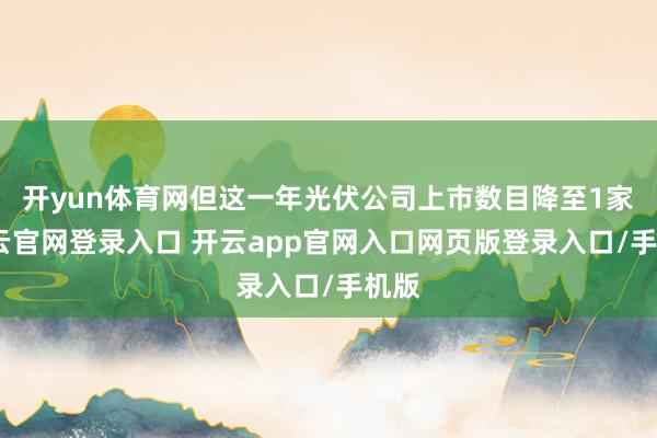 开yun体育网但这一年光伏公司上市数目降至1家-开云官网登录入口 开云app官网入口网页版登录入口/手机版
