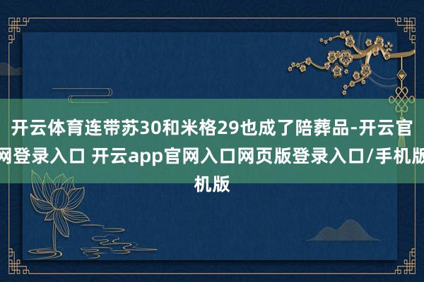 开云体育连带苏30和米格29也成了陪葬品-开云官网登录入口 开云app官网入口网页版登录入口/手机版
