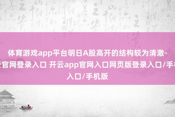 体育游戏app平台明日A股高开的结构较为清澈-开云官网登录入口 开云app官网入口网页版登录入口/手机版