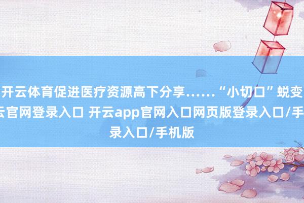 开云体育促进医疗资源高下分享……“小切口”蜕变-开云官网登录入口 开云app官网入口网页版登录入口/手机版