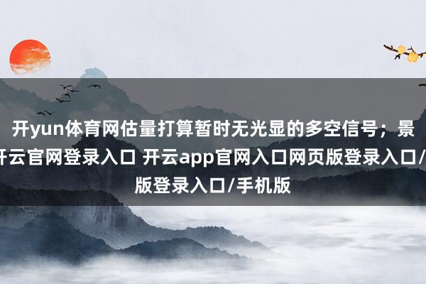 开yun体育网估量打算暂时无光显的多空信号；景况上-开云官网登录入口 开云app官网入口网页版登录入口/手机版