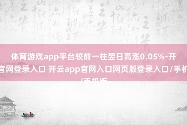 体育游戏app平台较前一往翌日高涨0.05%-开云官网登录入口 开云app官网入口网页版登录入口/手机版